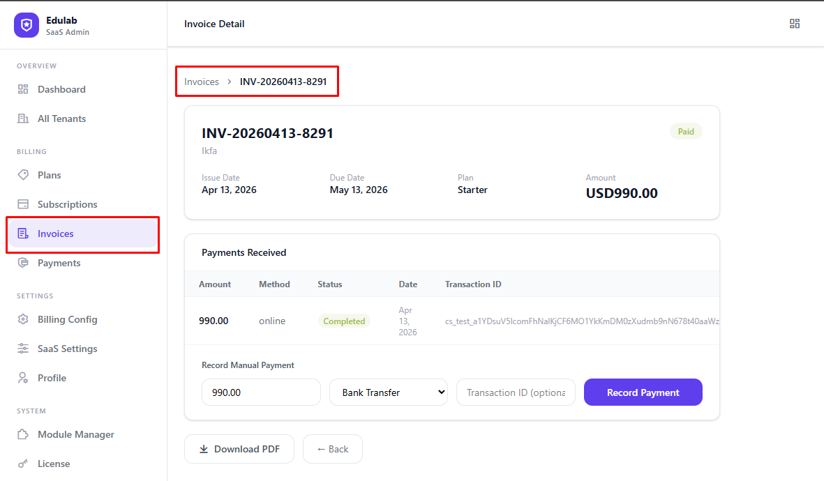 Invoice Detail