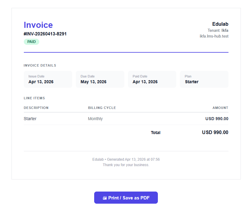 Invoice Detail