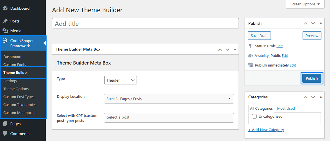 Theme Builder Interface