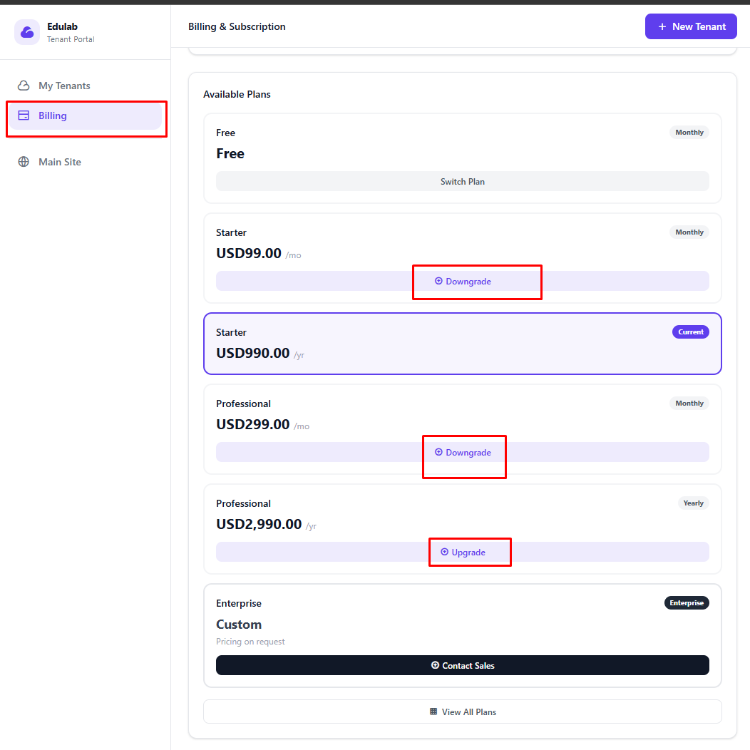 Upgrade Page