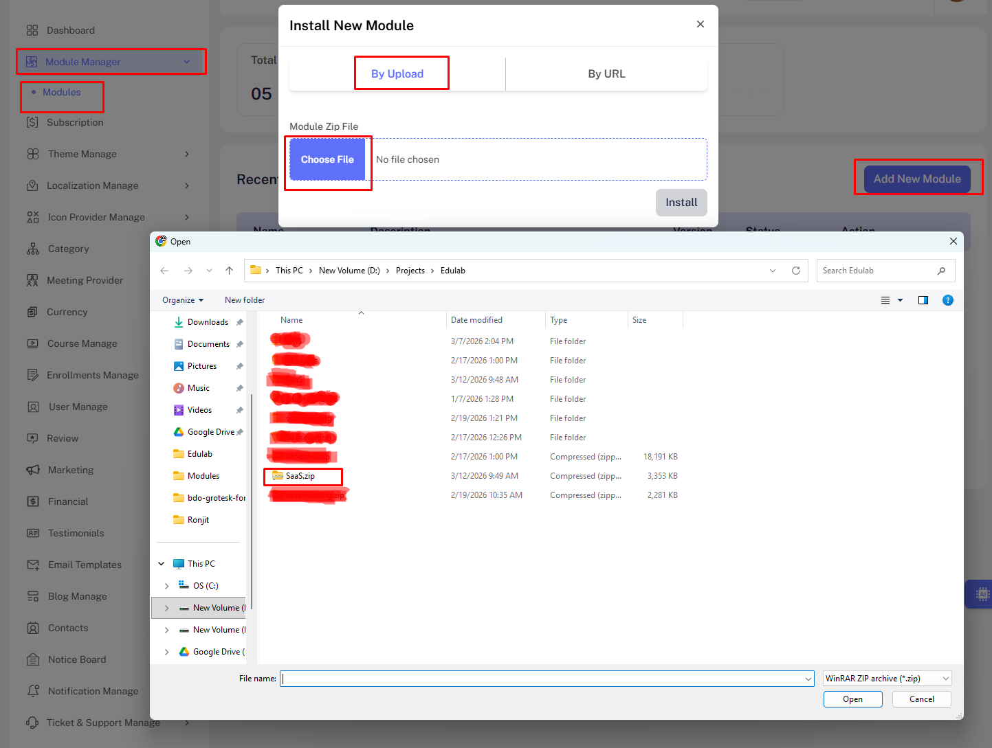 Upload SaaS Module