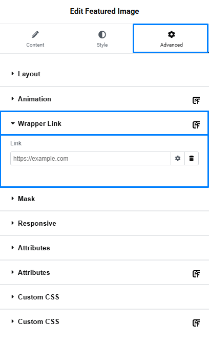 Elementor Wrapper Link Interface